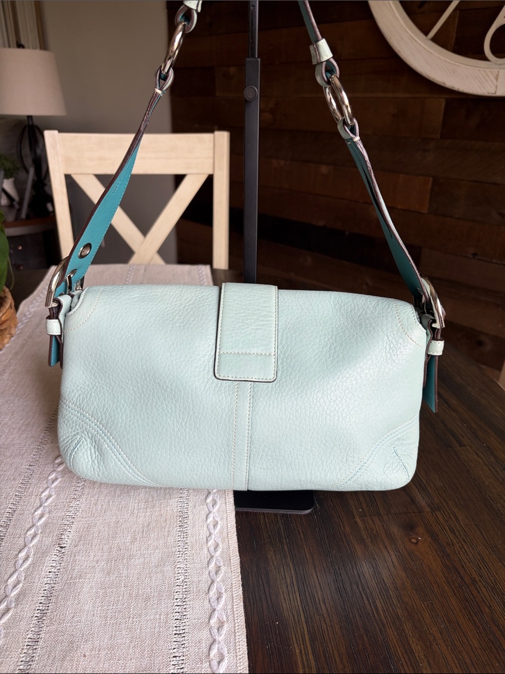 Vintage Coach SoHo HOBO RARE Light Turquoise Tiffany Blue - Picture 2 of 16
